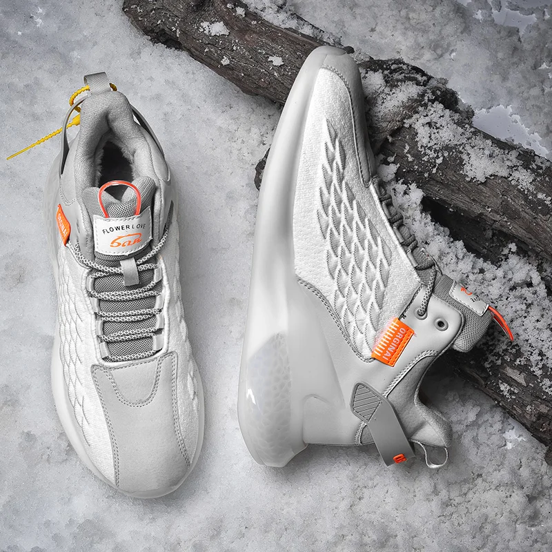 Теплые мужские кроссовки для бега удобная модная уличная спортивная обувь