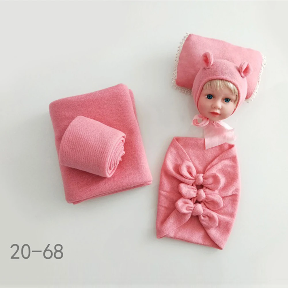 5pcs Sets 20-68 D& J 4 шт./5 шт. комплекты для новорожденных реквизит для фотосъемки ребенок позирует подушку шляпа капот обертывания фоновое одеяло Fotografia студия реквизит - Цвет: 5pcs Sets 20-68