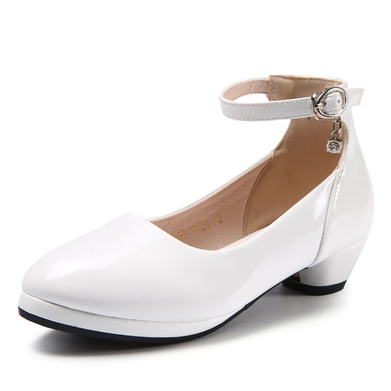 Модная обувь принцессы из лакированной кожи Детские платья для девочек школьная