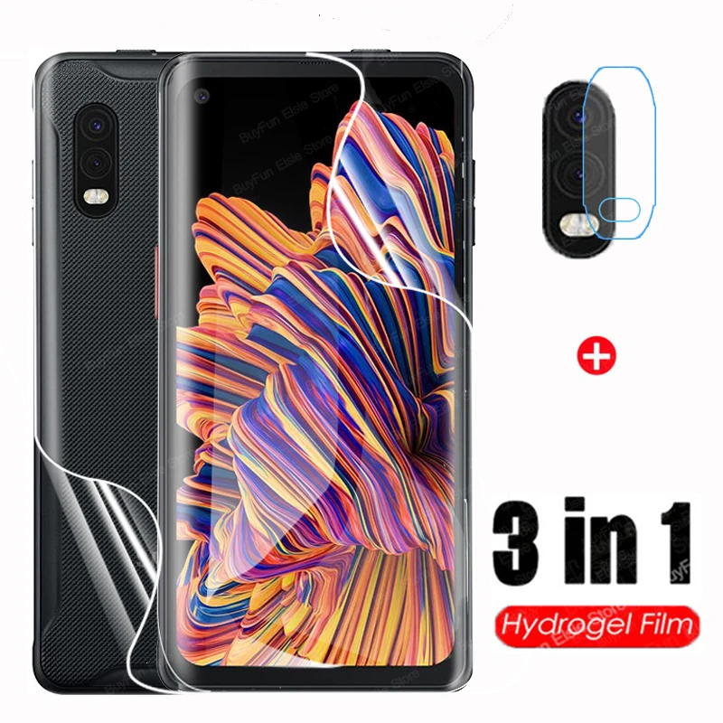Гидрогелевая пленка 3 в 1 для Samsung Galaxy Xcover Pro защита экрана и объектив камеры Sumsung X