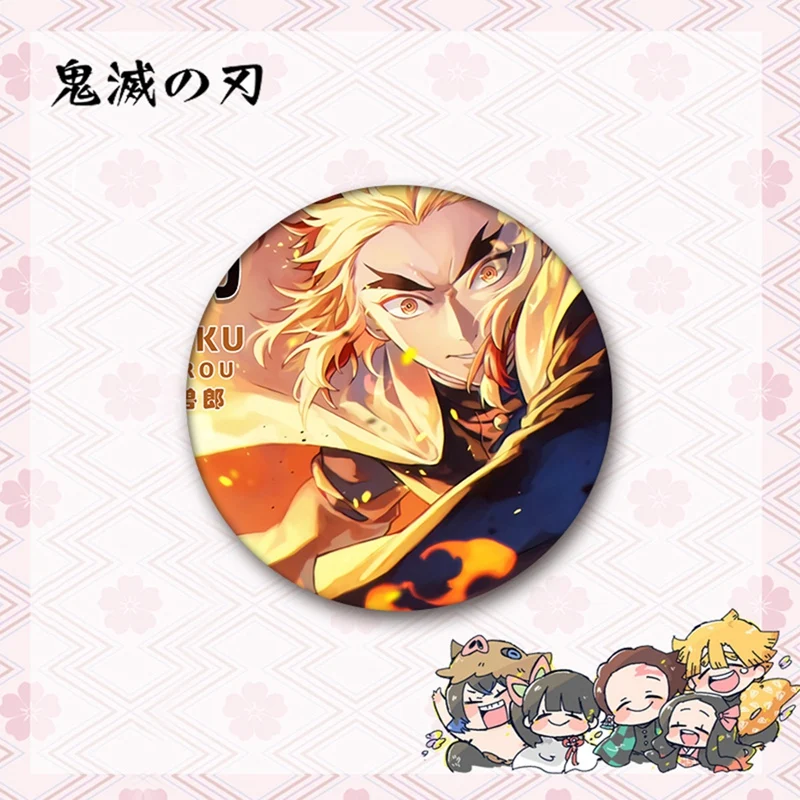 

Anime Demon Slayer Acrylic brooches Cute Brinco Blade of Ghost Pins for Backpacks Cartoon Badge Decoration Brooches Metal Badges