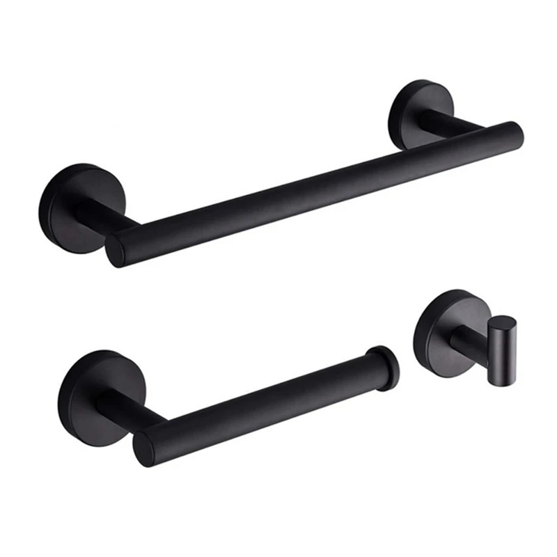3 шт. ПОЛОТЕНЦЕДЕРЖАТЕЛЬ для ванной наборы бара матовый черный SUS из нержавеющей