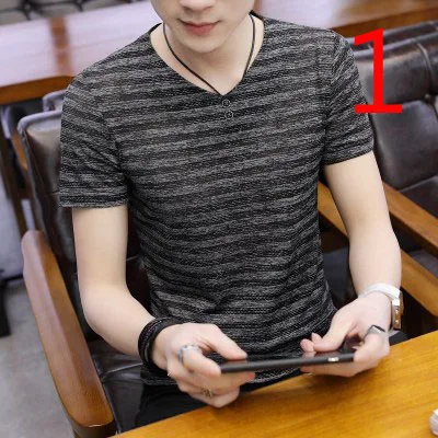 

Men's short-sleeved ins lapel embroidery loose tide brand t-shirt men's short-sleeved cotton wild