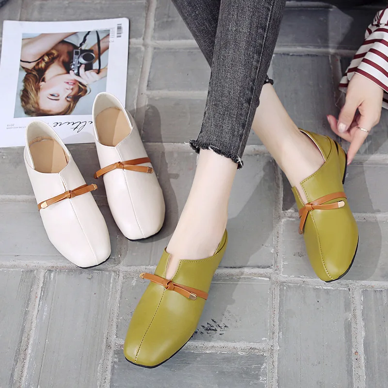 

New Women Shoes PU Leather Loafers Mixed Ladies Ballet Flats Shoes Female Spring Moccasins Casual Ballerina Shoes Women's Shoes