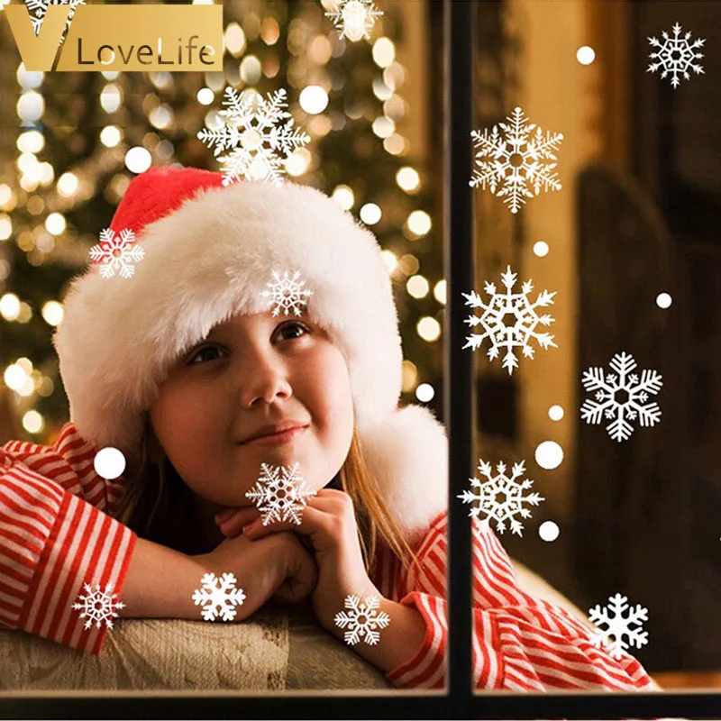 48 шт./компл. рождественские наклейки на окно Снежинка для офиса товары