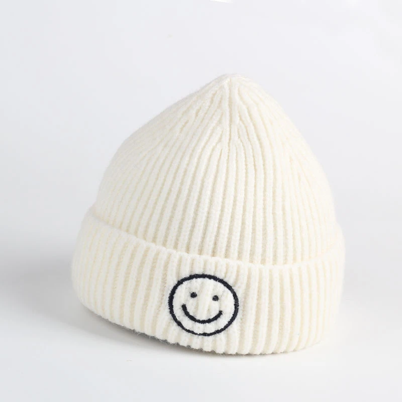 New Fashion Embroidered Smile Hat Toddler Children Hats For Boys Girls Knitted Infant Baby Winter Thick Kids Cute 0-6Y | Детская одежда