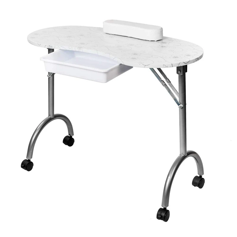 

Portable MDF Manicure Table with Arm Rest & Drawer Salon Spa Nail Equipment