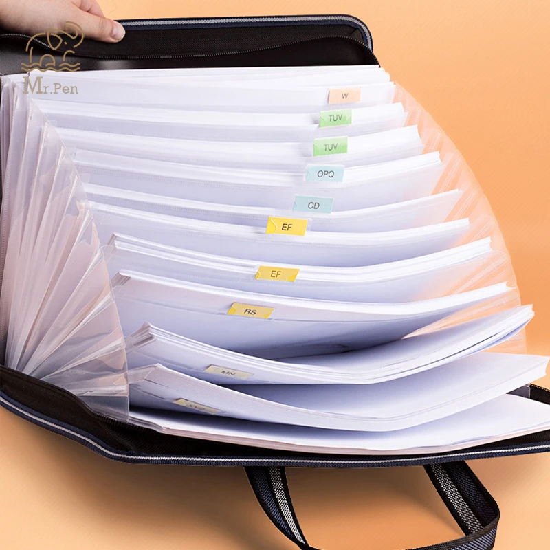 Портативная Холщовая Сумка для органа держатель файлов A4 документов 13 слоев