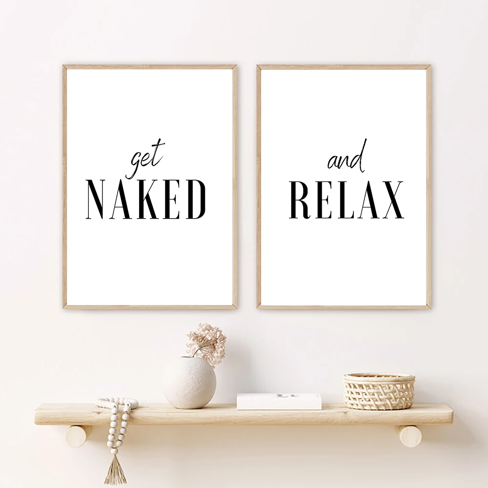 

Get Naked and Relax Posters and Prints Toilet Life Quote Modular Wall Art Wall Pictures For Bathroom Modern Home Canvas Painting
