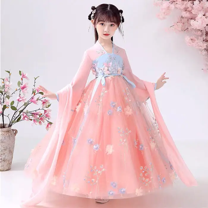 Традиционный китайский сказочный костюм для девочек новогодний наряд платье