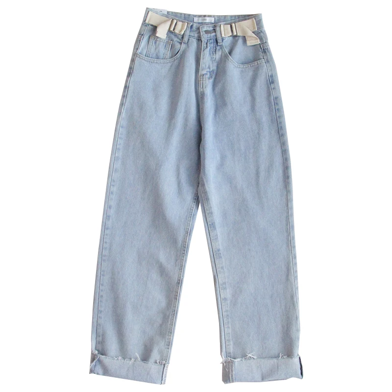 

New Harajuku Streetwear Women Jeans Pants Korean High Waist Loose Female Trousers Retro Girl Casual Straight Denim Pants