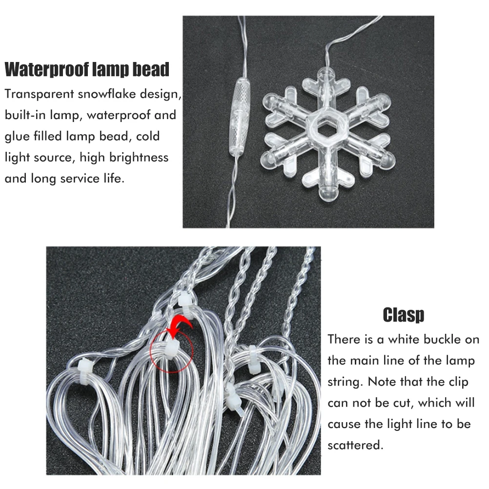 

LED V-Shaped String Curtain Lights Christmas Fairy Lights for Wedding Holiday Party Home Garden Decor