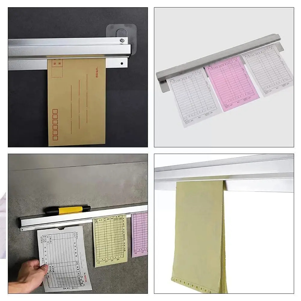 

Wall-Mounted Bill Folder Storage Hanging Ticket Tab Holder Bill Kitchen Clip Paper Receipt Document Organizer Order Rack Ha I2D7