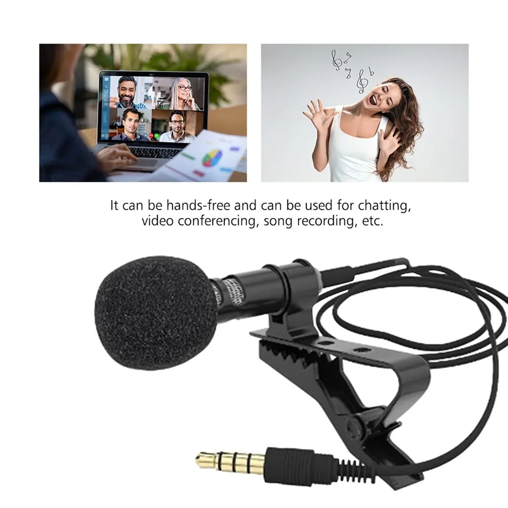

Wired 3.5 mm Microphone Clip Tie Collar for Mobile Phone Laptop Speaking in Lecture Bracket Clip Vocal Audio Lapel Microphones