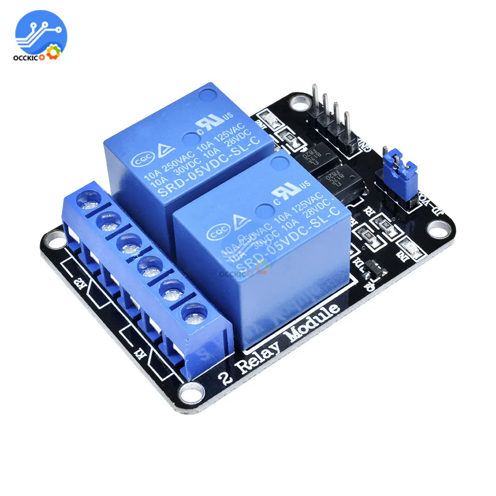 DIY kit DC 5V релейный модуль 2 канала низкий уровень срабатывает Shiled реле для Arduino ARM PIC