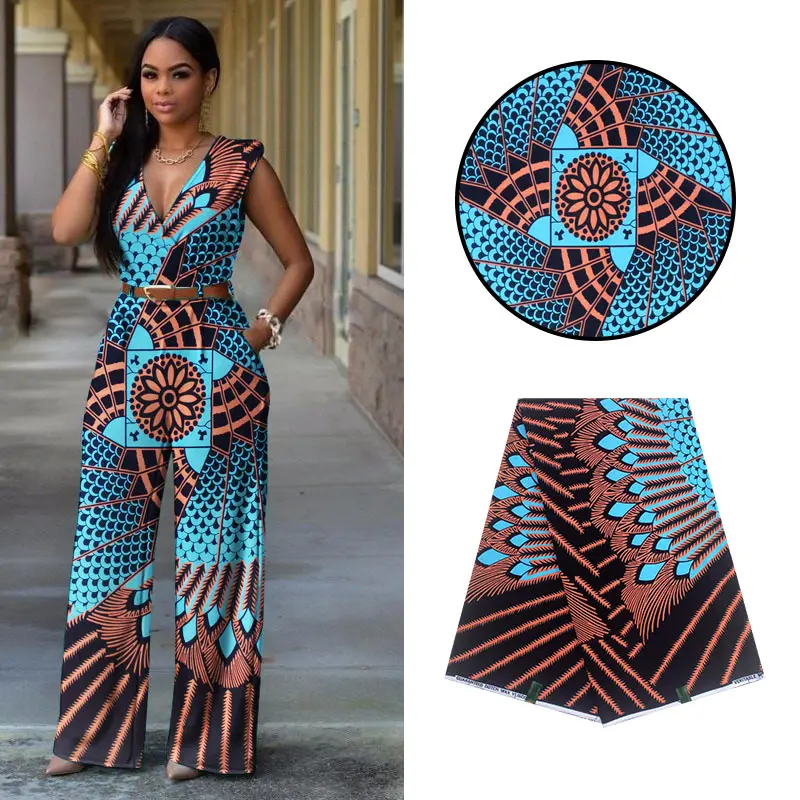 

Real African Wax Fabric High Quality 100% Cotton Wax Print Fabric Nigerian Wax Ankara Fabric 6 Yards For Sewing VL-569