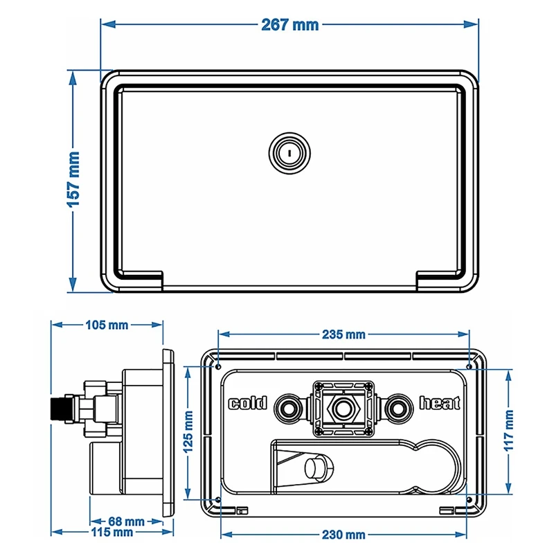 

RV Exterior Shower Box Kit with Lock Boat Marine Camper Motorhome Caravan for RV Boat