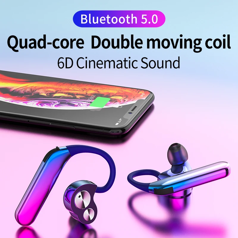 Беспроводные Bluetooth наушники Aurora X6 с двойной динамикой стереогарнитура сильными