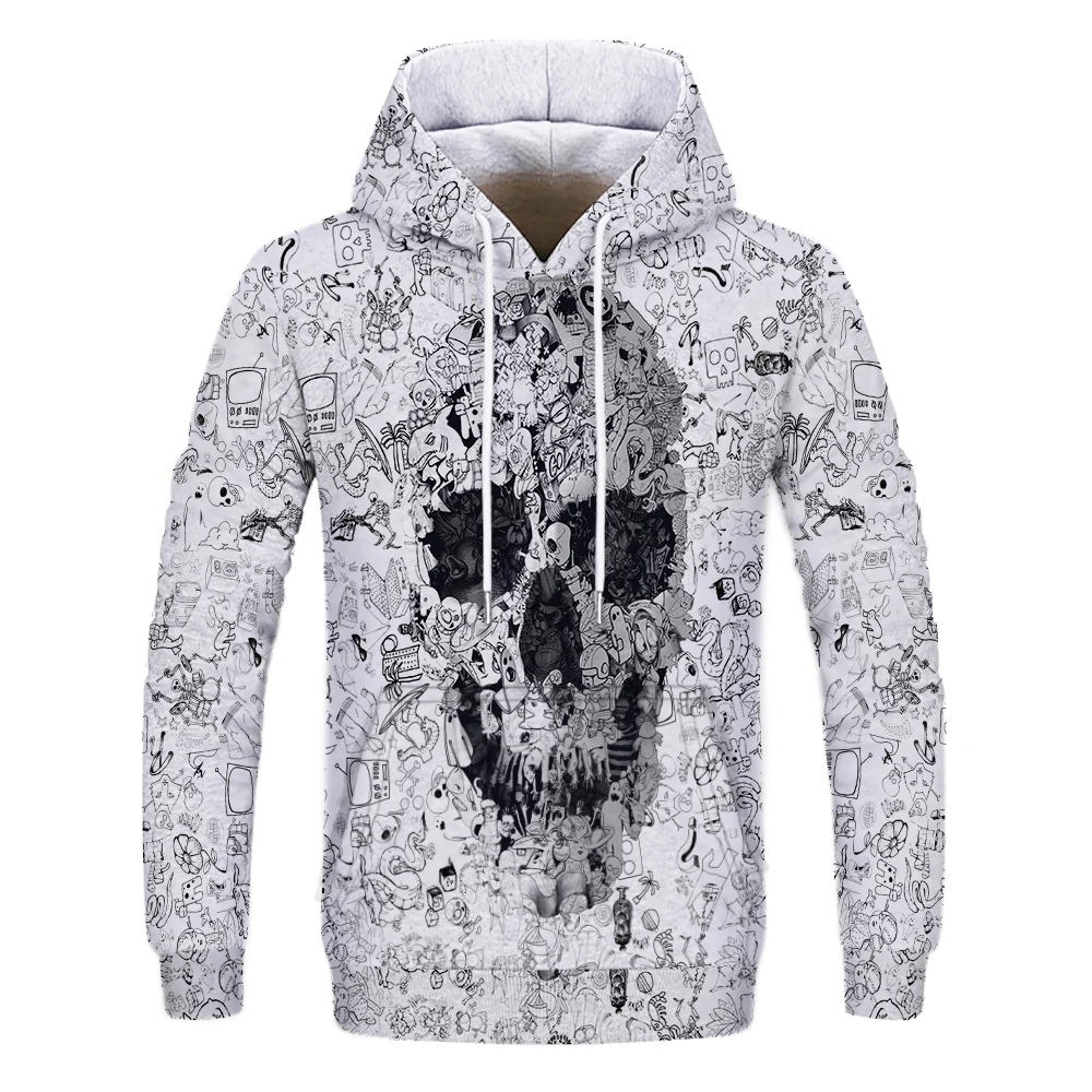 

Poker Skull Hoodies 3d Men Hoodie Tracksuit Fashion Hoody Funny Pullover Autumn Streetwear Halloween long sleeves Sweatshirts
