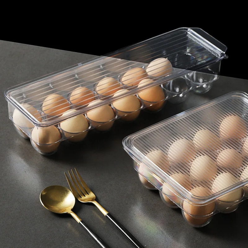 

VOGVIGO 12/14/21 Grids Transparent Thicken Plastic Egg Storage Container Holder for Home Refrigerator Kitchen Egg Storage Box