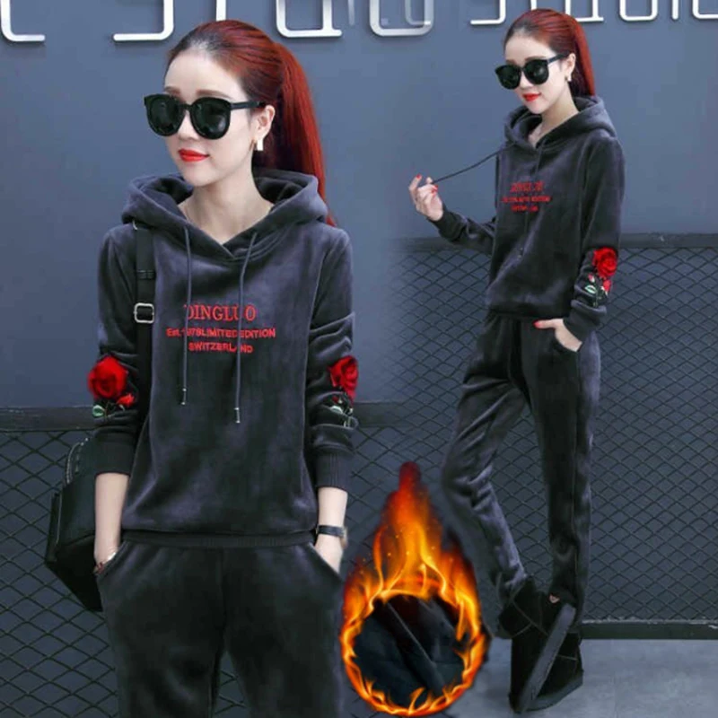 Модный комплект из 2 предметов осенний и зимний Золотой вельветовый спортивный