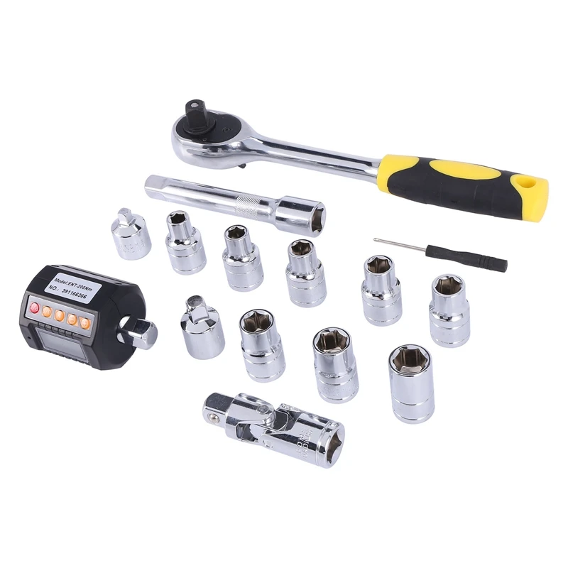 

ENT 20-200 Nm Digital Torque Meter Tester Torque Adapter Spark Plug Socket Wrench Tool Set