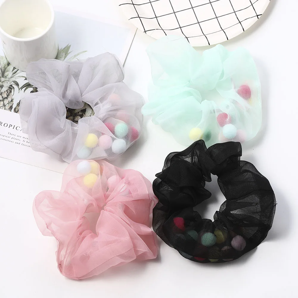 Женские сетчатые резинки однотонные волосы кольца галстуки для девочек