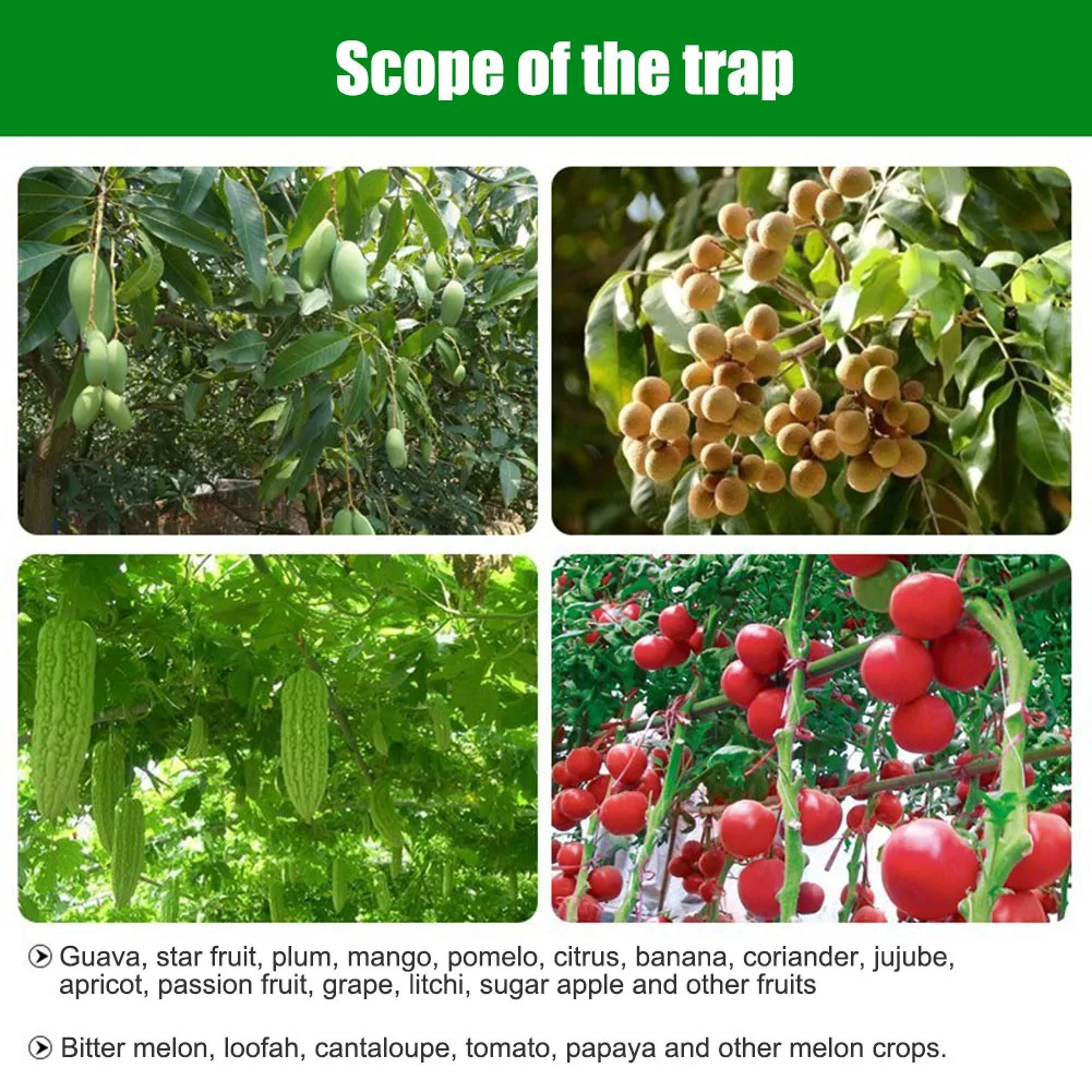 

Hanging Hole Design Fruit Fly Catcher Trap Simple and Safe Way Reusable Bottle Bait Lure Insect Flies Pest Control Tool