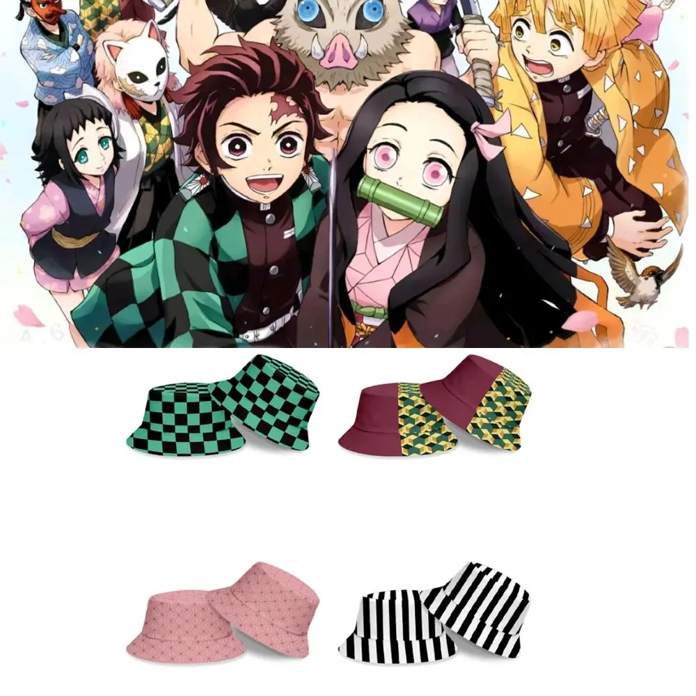 

Anime Demon Slayer Costume Hat Creative Cosplay Character Dome Hat Sun Hat Sunscreen Fisherman Hat