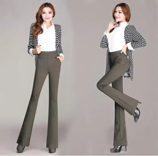 Брюки-Капри с высокой талией для женщин деловые брюки большого размера офиса