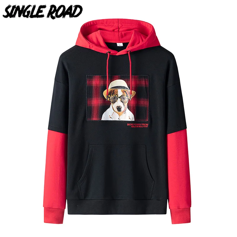 Мужская Толстовка Оверсайз SingleRoad Красная толстовка в стиле хип хоп Харадзюку