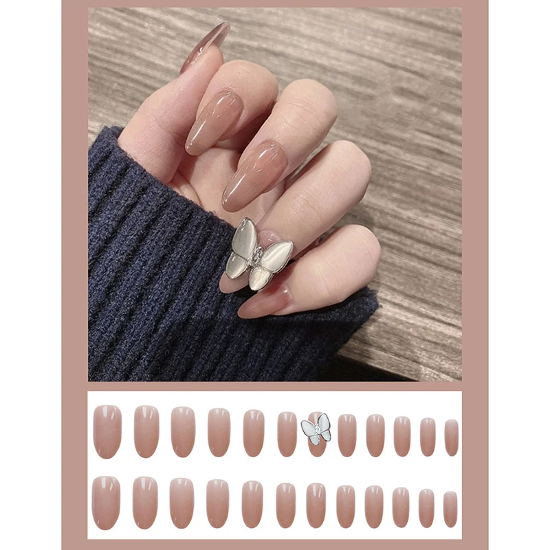 24 шт. свадебные ногти с клеем|Накладные ногти| |