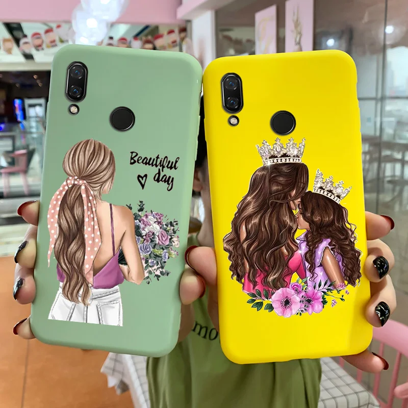 

Mother And Daughter Phone Case For Huawei Nova 3i 4 Case Candy Painted Silicone Soft Shell For Huawei Nova3i Nova4 Nova3 Cover