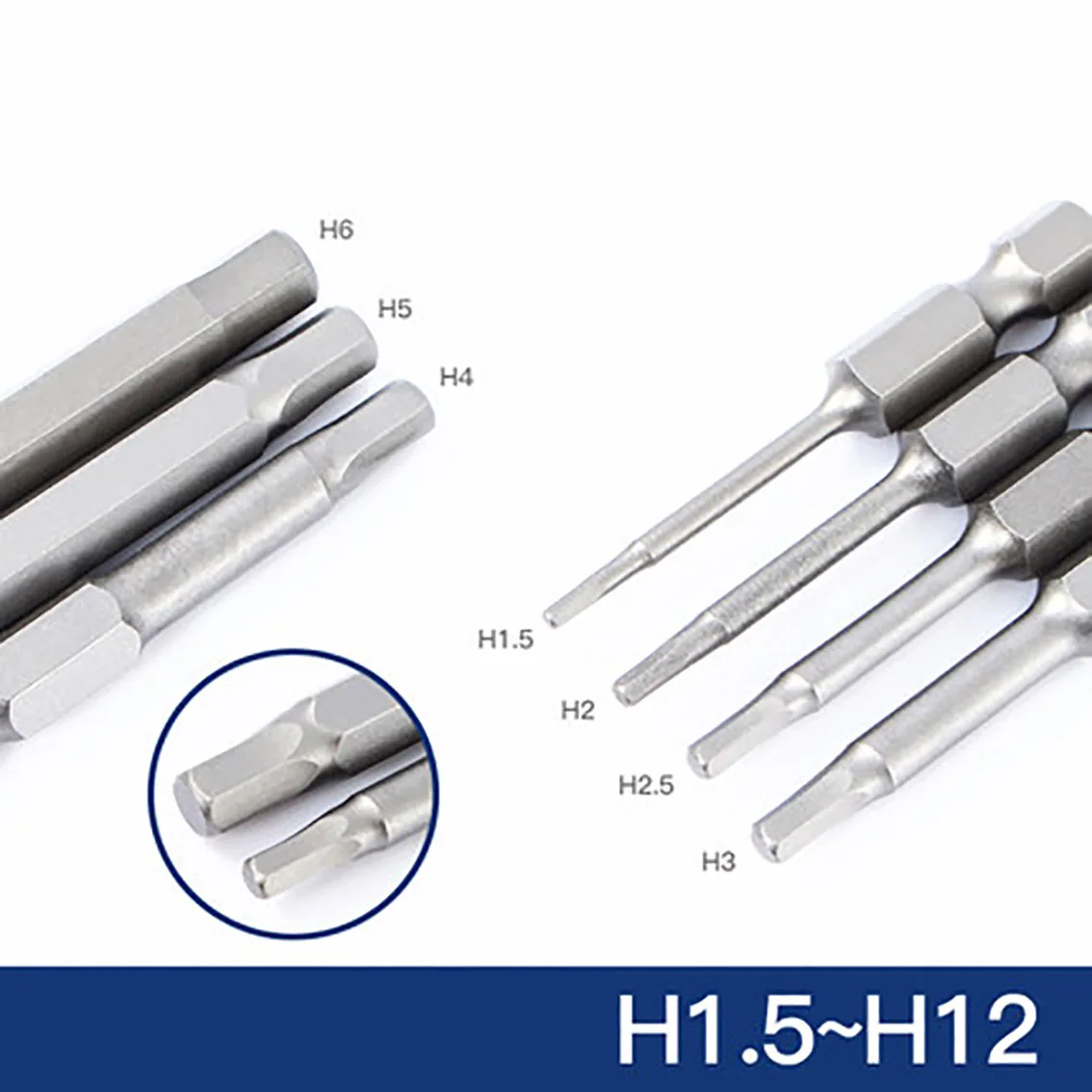 1Pcs Length 65mm Solid Screwdriver Drill Bits 1/4 inch Hex Shank Hexagon Head Bits H1.5-H14 Magnetic Wrench Tool