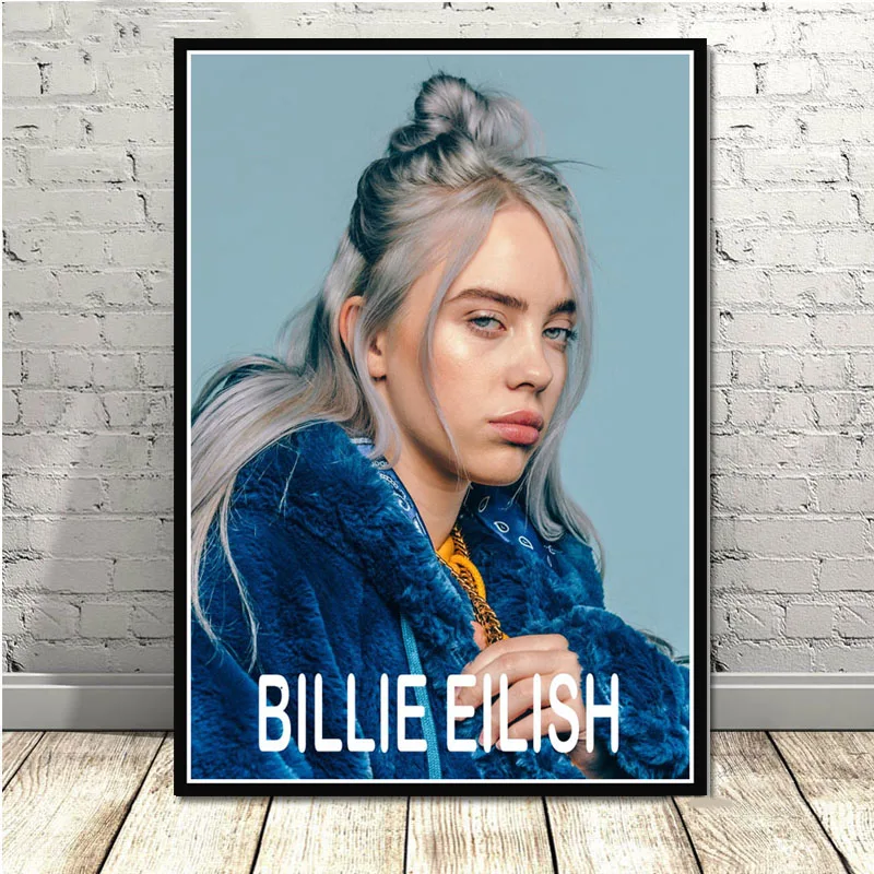 Постер и принты Billie Eilish мы все засыпаем зарыть друг поп-звезда художественная живопись настенные картины для гостиной домашний декор - Цвет: Лиловый