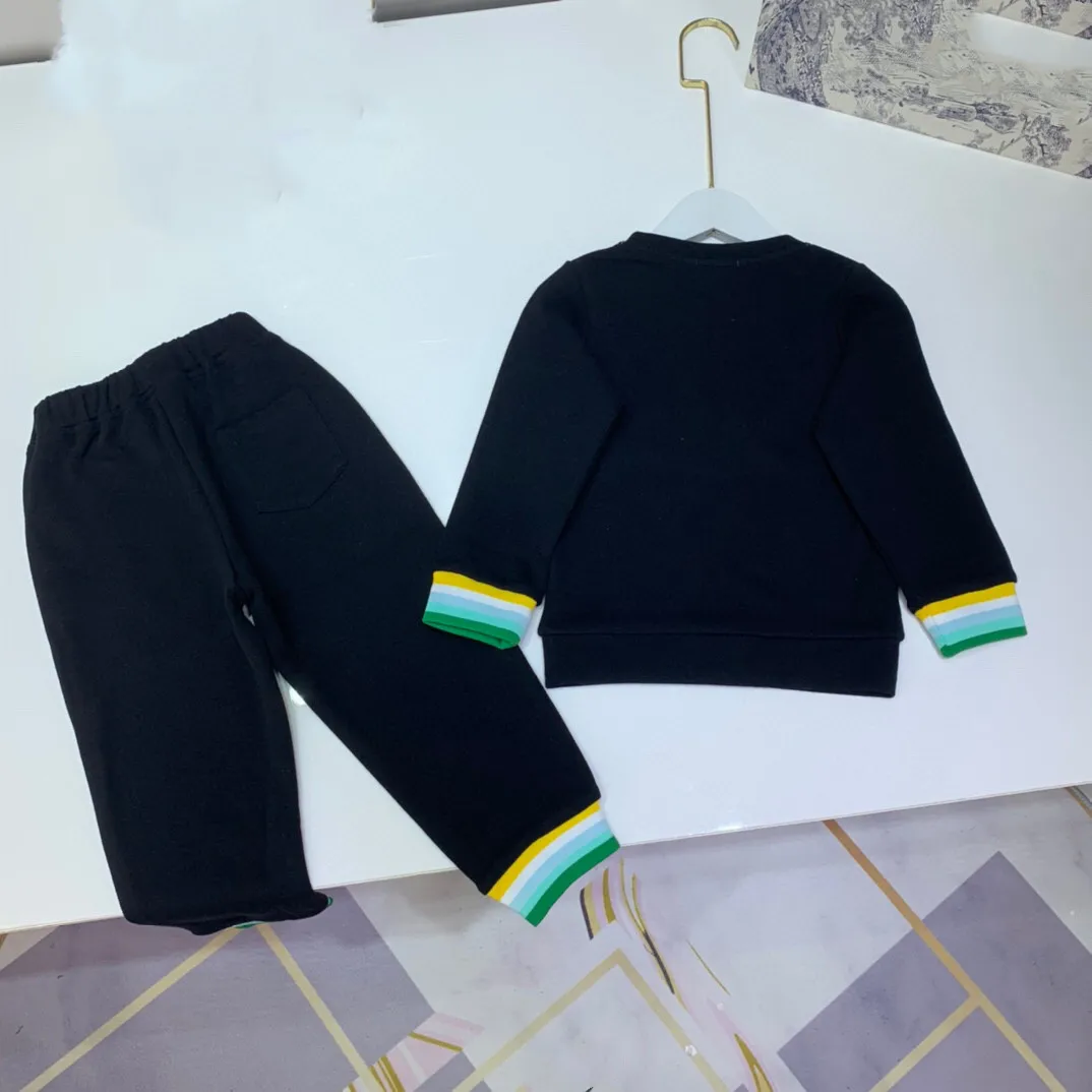 

Комплект из двух предметов, свитер с длинным рукавом и спортивные штаны из хлопка, для мальчиков и девочек, весна-осень 2021
