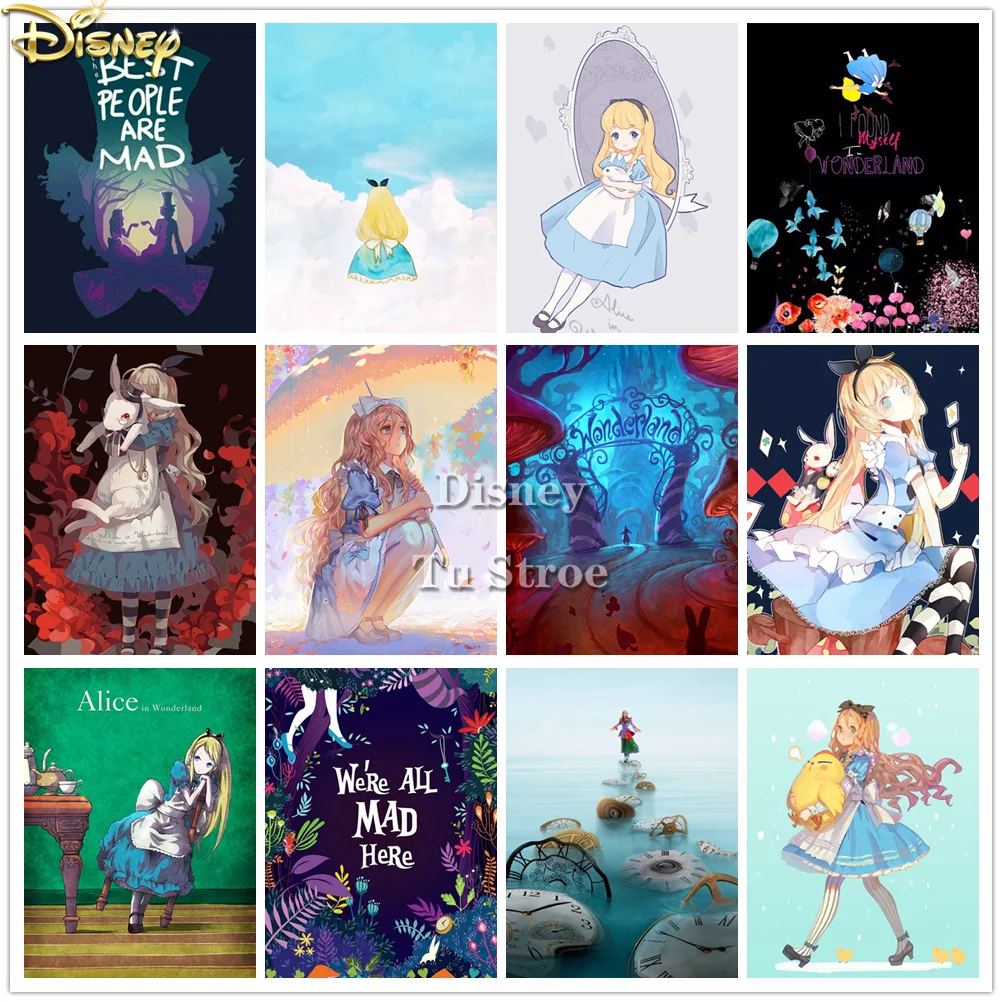 

Disney 5d Alice In Wonderland Princess Diy Diamond Painting Full Square/Round Diamond Embroidered Mosaic Set Home Decoration