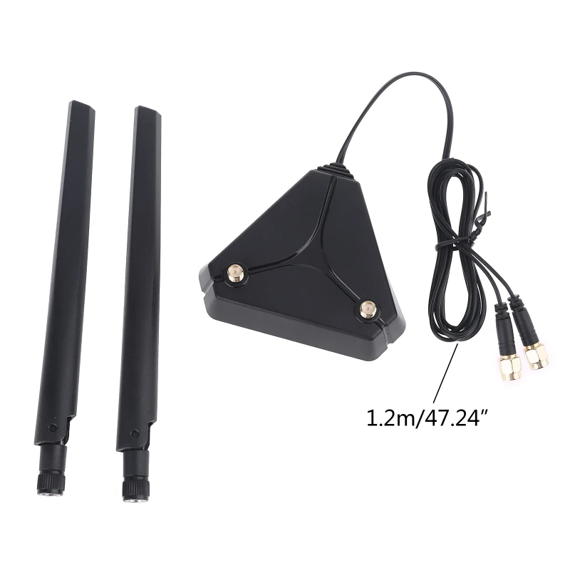 

360 Degree Omnidirectional Antenna 2 High Gain Dual Band 2.4G+ 5G AC 6DB Antenna with 1.2 Meters Extension Cord Base