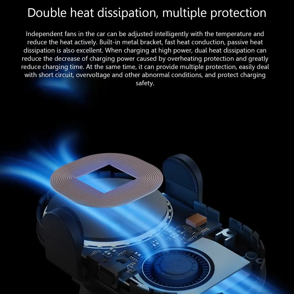 Оригинальное беспроводное автомобильное зарядное устройство Xiaomi максимальной мощностью 20 Вт Qi быстрая зарядка Mi для 9 iPhone X XS Samsung on.