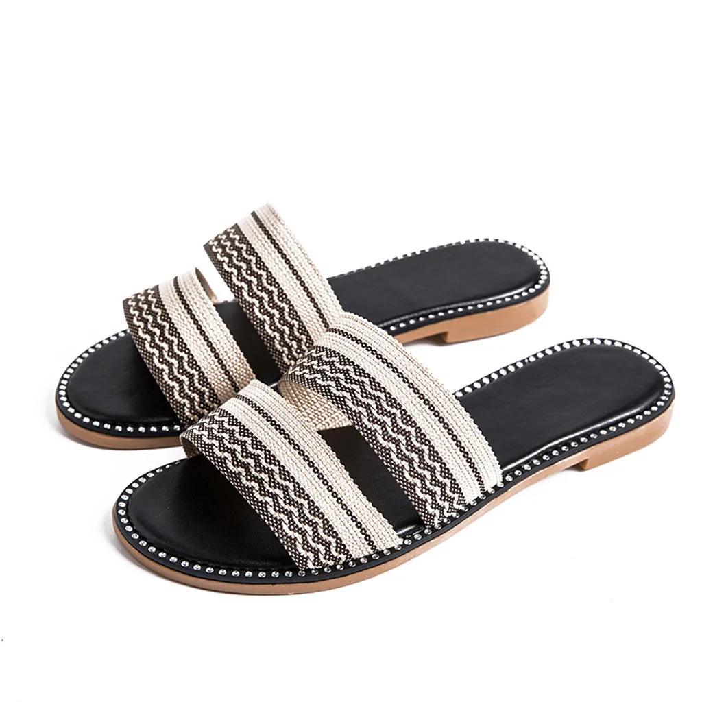 

Casual Slip Summer Women Slippers Female Ladies Flax Linen Flip Flops Beach Shoes Slippers Sandals Slipper Comfort Flats