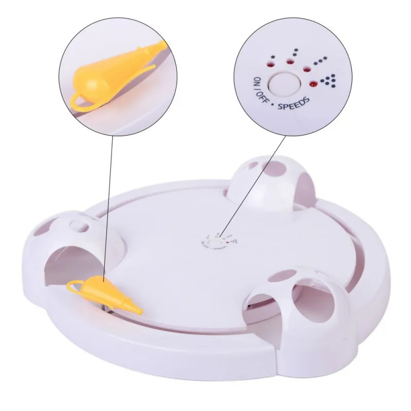 Interactive Pet Cat Toys Funny Automatic Rotating Play Teaser Plate Mice Catch Toy Electric Playing Exercise | Дом и сад