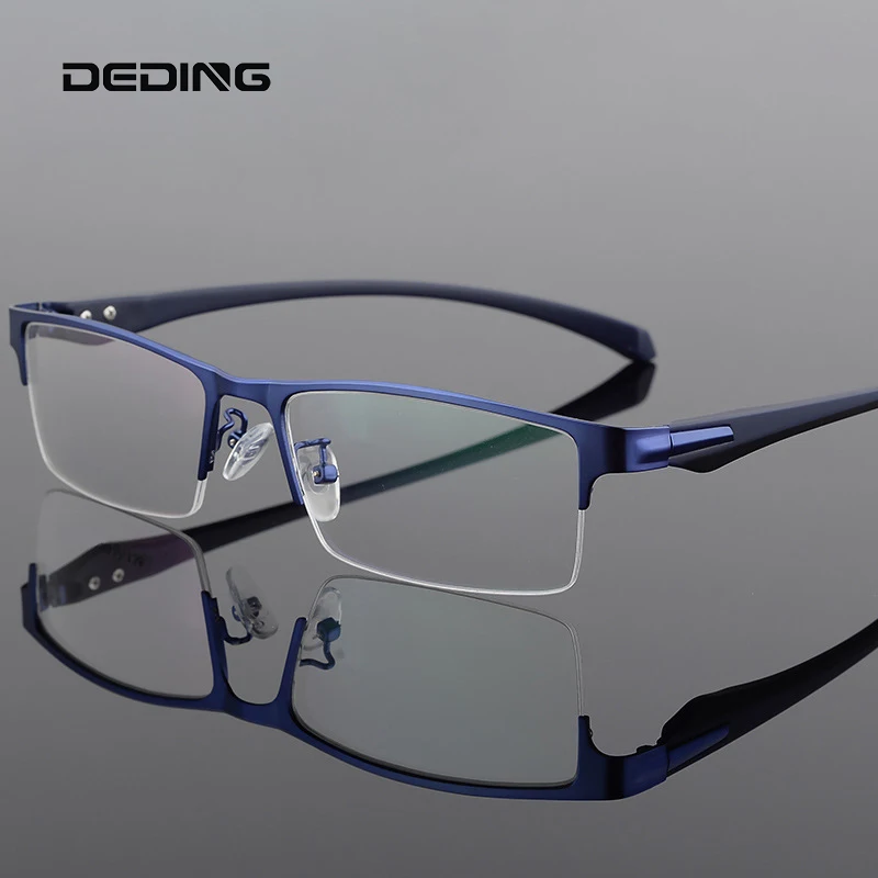 

Alloy Half Rim Rectangle Glasses Frame Men TR90 Temple Superlight Optical Eyeglasses For Myopia And Hyperopia Eyewear DD1616