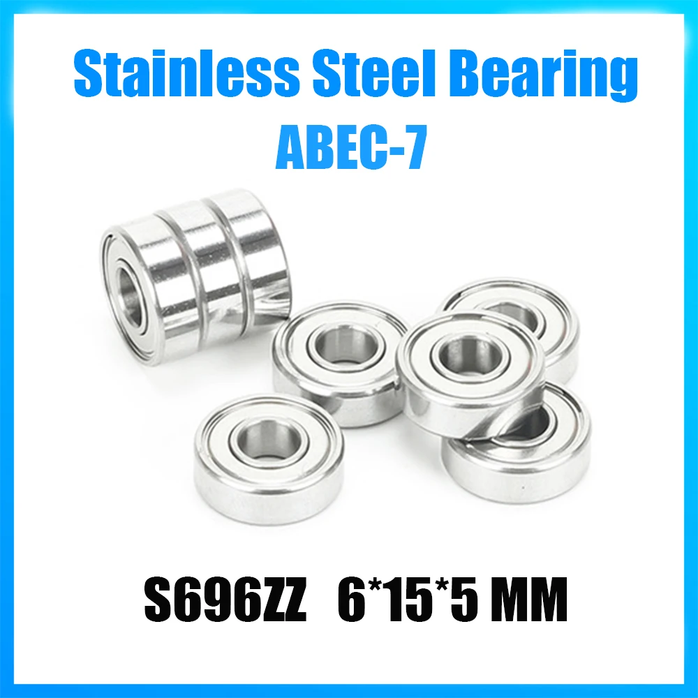 S696ZZ Bearing 6*15*5 mm 5Pcs ABEC-7 440C Roller Stainless Steel S696Z S696 Z ZZ Ball Bearings