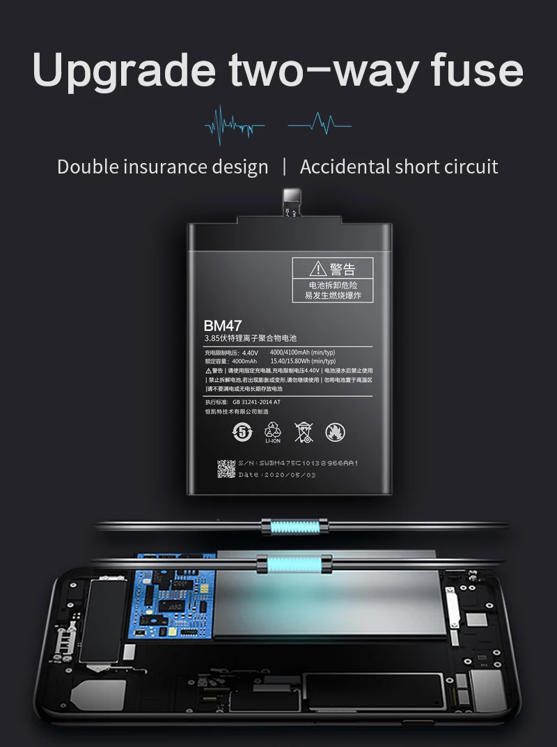 Перезаряжаемый литиевый аккумулятор Smart мобильный телефон для Xiaomi Redmi All Series 3 3S/X 4X