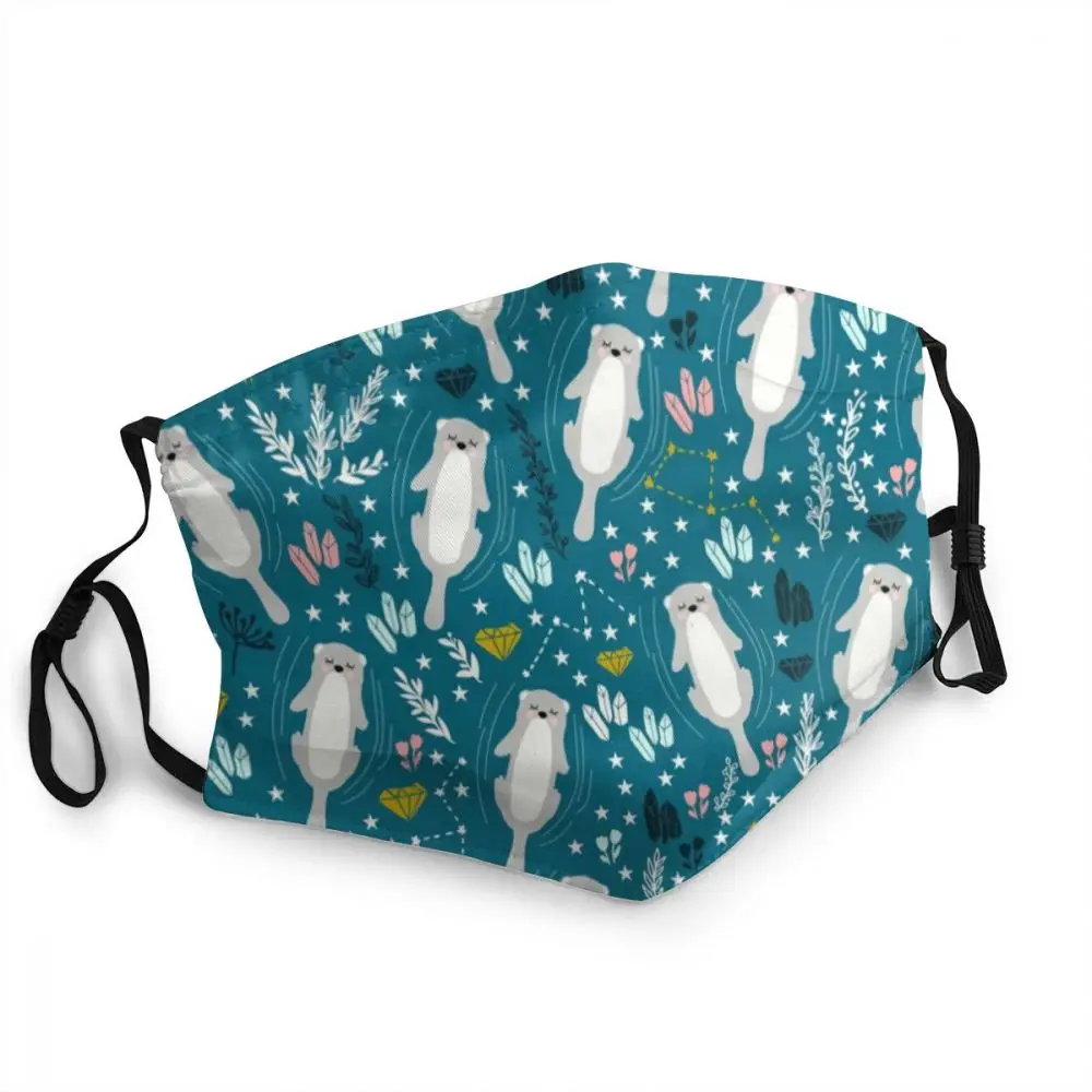 

Милая многоразовая маска для лица с выдрами розовая зеленая синяя белая серая маска для сна с узором выдры пылезащитный Респиратор маска дл...