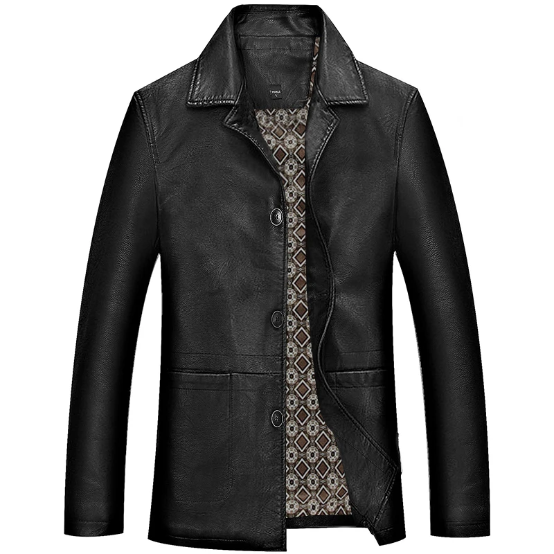 

Leather Jacket Men Soft PU Leather Jacket Male Business casual Autumn & Winter Coats Man Jaqueta Masculinas Inverno Couro Large