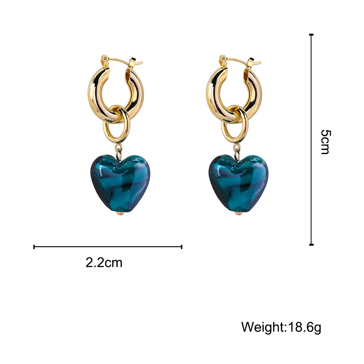 

AENSOA Trendy Acrylic Resin Heart Drop Earrings For Women Sweet Charm Metal Circle Long Dangle Earring Pendant Statement Jewelry