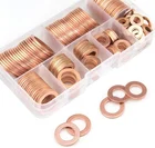 Набор медных прокладок для шайбы, 150 шт., плоское кольцо, уплотнение, в коробке