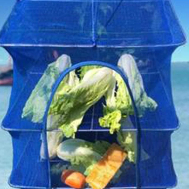 Складной 4 слоя сушки рыболовная сеть подвесная рыбы овощей посуды сушилка |