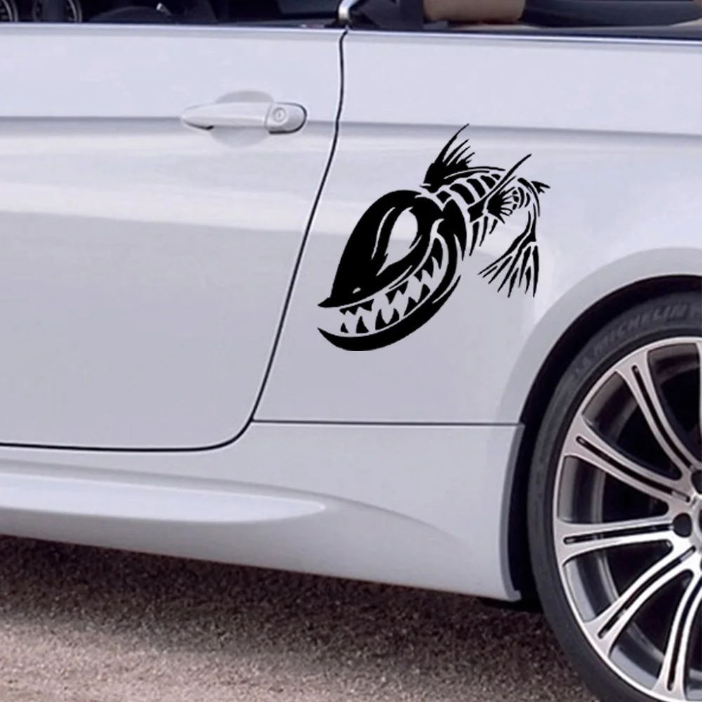 Автомобильная дверь скелет рыбы череп рыбалка монстр автомобильная виниловая